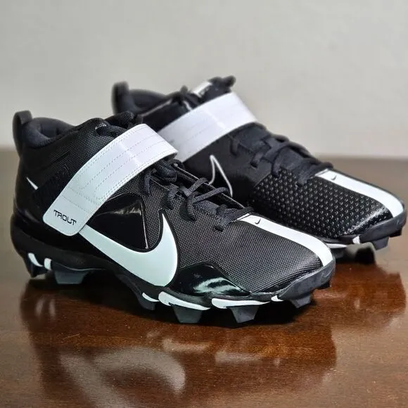 Nike Force Trout 7 Keystone Black White Baaeball Cleats Size 13 Shoes CT0831 005