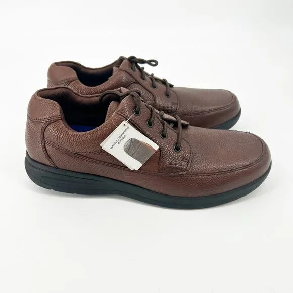 Nunn Bush Men's Brown Leather Shoes Comfort Lace Up Shoes Size 14M
