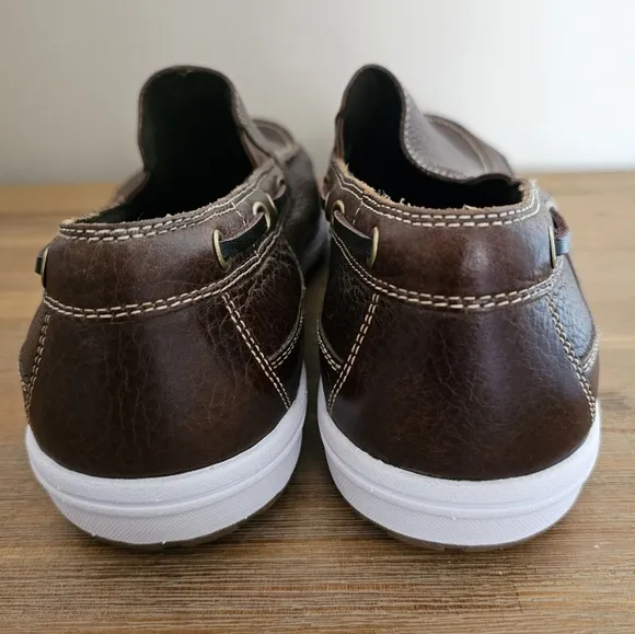 NWOB COLE HAAN Nike Air Sail Men's Brown Leather Slip-On Boat Shoes