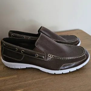 NWOB COLE HAAN Nike Air Sail Men's Brown Leather Slip-On Boat Shoes
