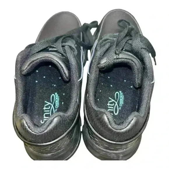 NWOT Cherokee INFINITY Flow Sneakers, Black Lace-Up Nursing/Work Shoes, W SZ 5