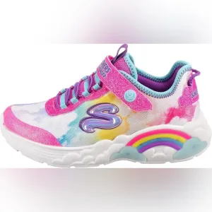 NWOT Skechers Girls Light Up Athletic Shoes in Pink/Multi Colors size 7c