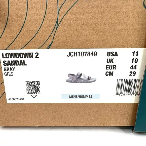 NWT Chaco men’s Lowdown 2 gray sandals comfort walking adventure cushion sz 11