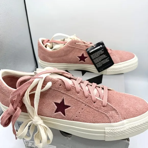 NWT Converse One Star Pro OX Shoes Cherry Vision Canyon Dusk Pink Suede Leather