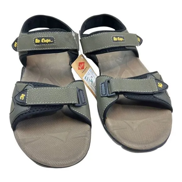 NWT Lee Cooper Men's 11 Olive Green Adjustable Strap Athletic Sports Sandals