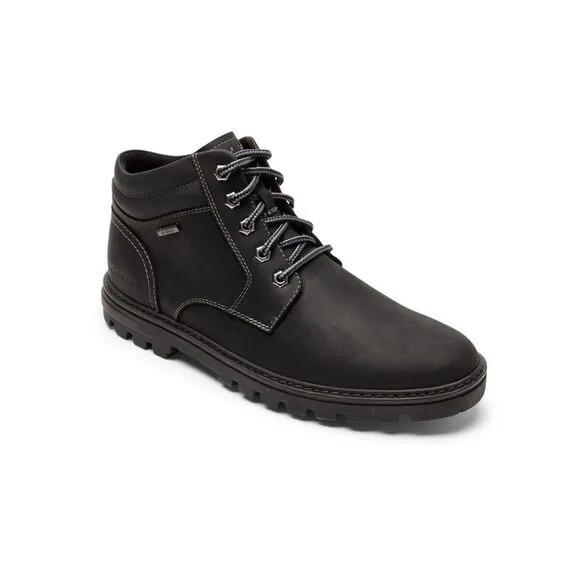 NWT ROCKPORT Mens Black Water And Weather Or Not Leather Boots Shoes 12 M