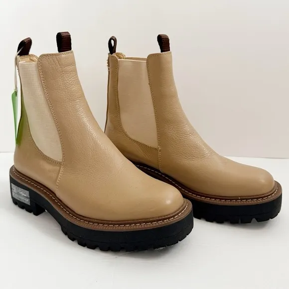 NWT Sam Edelman Sesame Cream Color Laguna Chelsea Boot Waterproof Ankle Boots