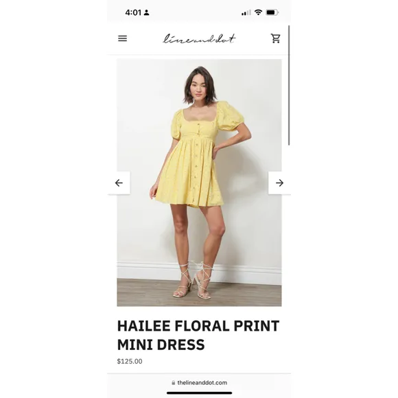 NWT Women's Line &amp; Dot Haillee Floral Print Mini Dress Size XS