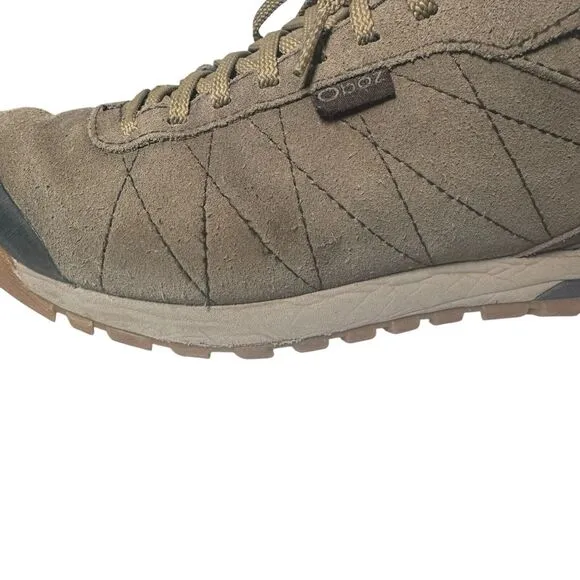 Oboz Bozeman Low Hiking Shoes Sneaker Brown Green Men's 8.5 - Fast Shipping Read