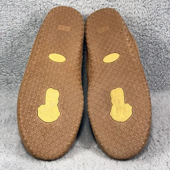 Old Friend Romeo Mens Size 16 Slipper Shoes Chestnut Brown Leather Sheepskin