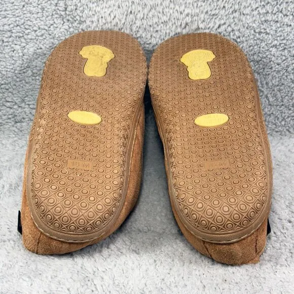 Old Friend Romeo Mens Size 16 Slipper Shoes Chestnut Brown Leather Sheepskin