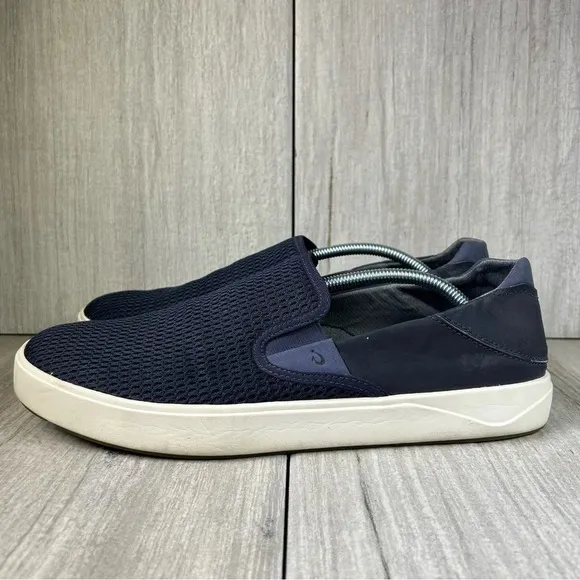 Olukai Lae Ahi Blue Mesh Slip On Sneaker Casual Comfort Shoes Mens Size 12