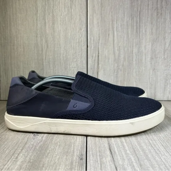 Olukai Lae Ahi Blue Mesh Slip On Sneaker Casual Comfort Shoes Mens Size 12