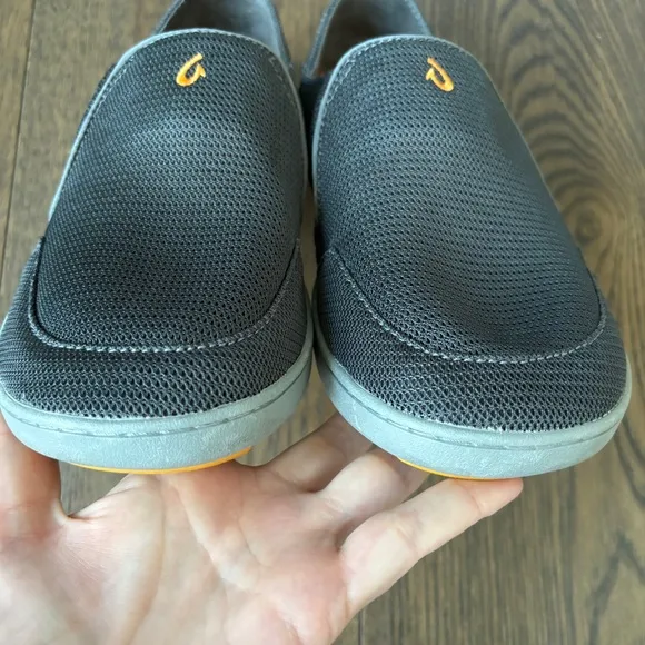 Olukai Nohea Mesh Mens Size 8.5 Gray Mesh Slip On Casual Shoes Loafers