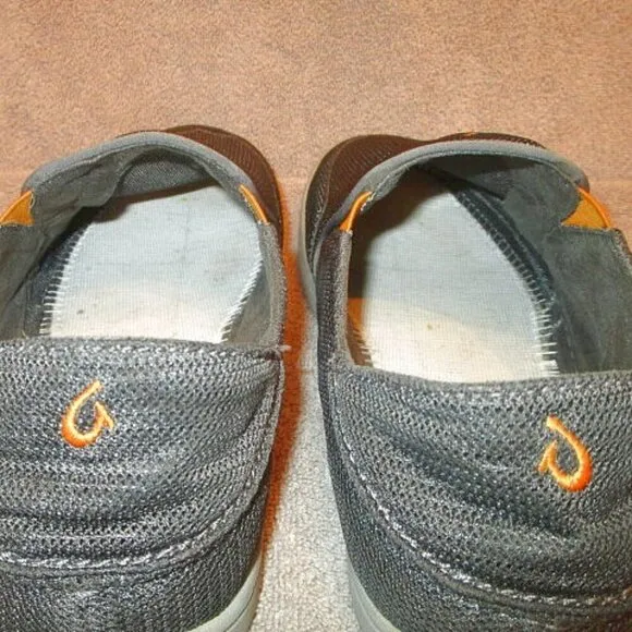 Olukai NOHEA Mesh Size 11 SHOES Folding Heel SLIP ON Slide GEL Dark Shadow
