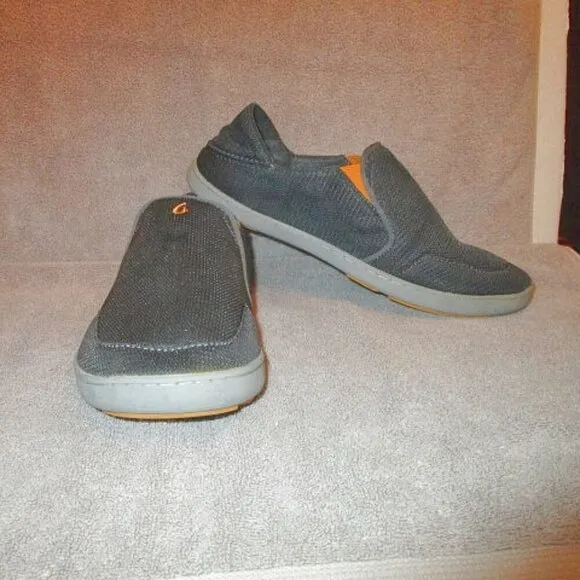 Olukai NOHEA Mesh Size 11 SHOES Folding Heel SLIP ON Slide GEL Dark Shadow