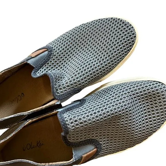 OluKai | Size 7.5 Pehuea Slip on Shoes Womens Mesh Grey Sneakers