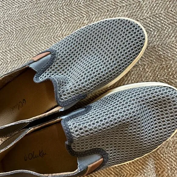 OluKai | Size 7.5 Pehuea Slip on Shoes Womens Mesh Grey Sneakers