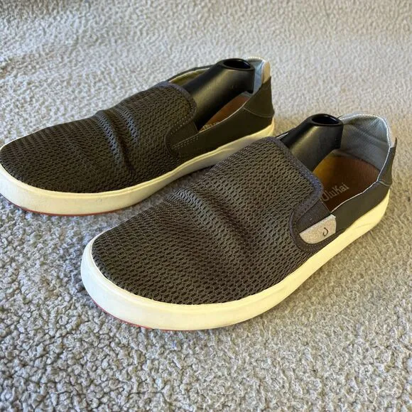 Olukai Slip On Shoes Mens 10 Green Mesh  Lae'Ahi Kona Olive Green Sneaker