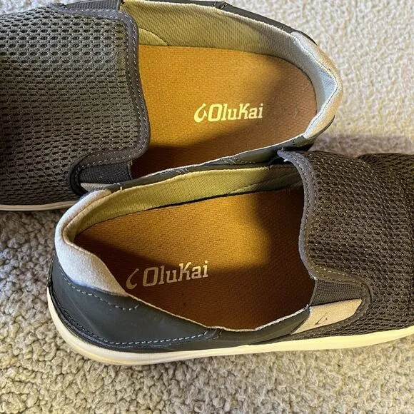 Olukai Slip On Shoes Mens 10 Green Mesh  Lae'Ahi Kona Olive Green Sneaker