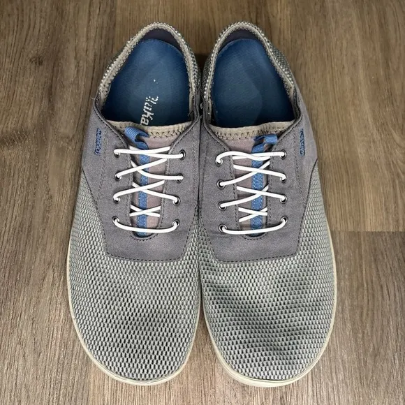 Olukai Sneakers Nohea Moku Mesh Boat Shoes Gray Men's 10 M 10283-7B26 Drop‎ Heel