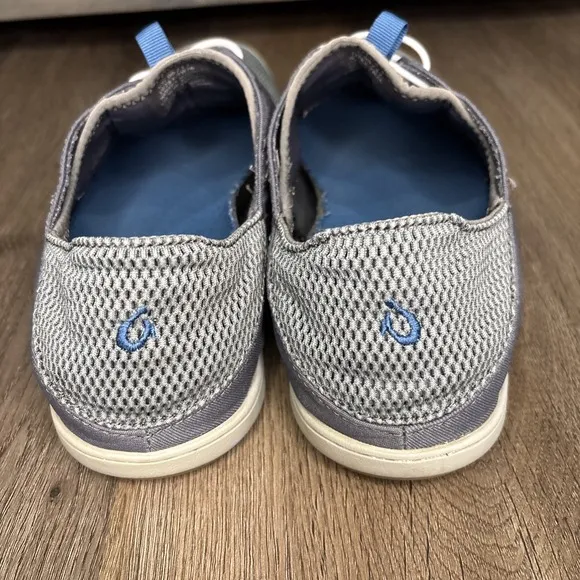 Olukai Sneakers Nohea Moku Mesh Boat Shoes Gray Men's 10 M 10283-7B26 Drop‎ Heel