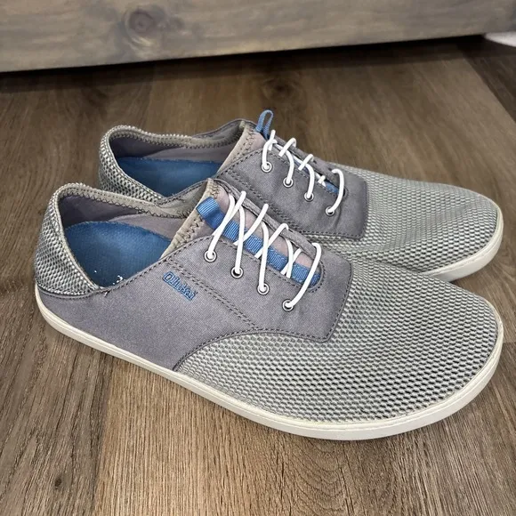 Olukai Sneakers Nohea Moku Mesh Boat Shoes Gray Men's 10 M 10283-7B26 Drop‎ Heel