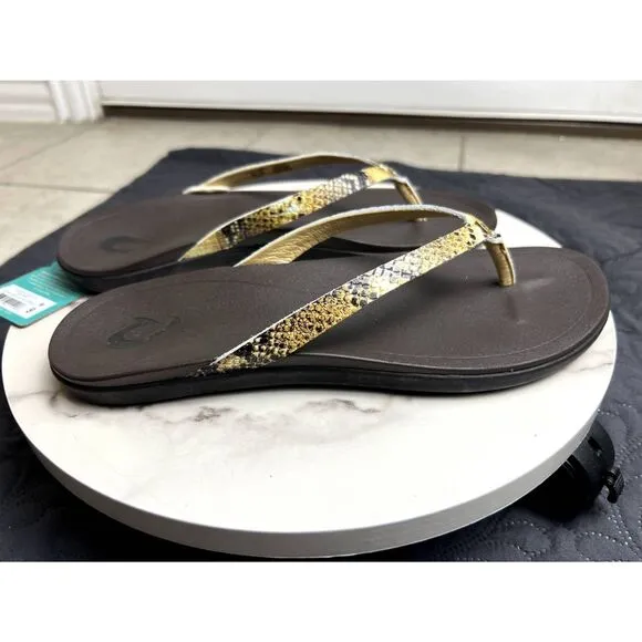 OluKai Women's Ho'opio Leather Sandals Beach Comfort Outdoor SZ 9: NWT Gifting