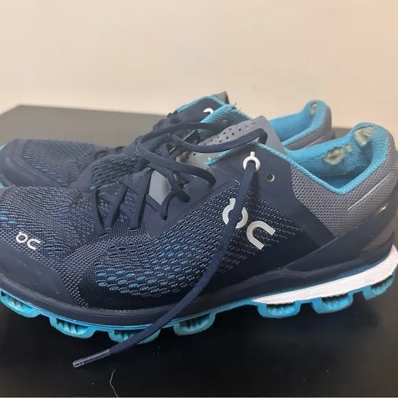 On Cloud Shoes Mens Size 8 Cloudsurfer Running Sneaker Blue Mesh Workout Active