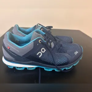 On Cloud Shoes Mens Size 8 Cloudsurfer Running Sneaker Blue Mesh Workout Active