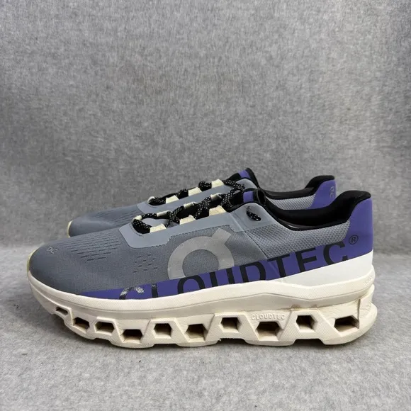 On Running Shoes Mens Size 12 Cloudmonster Blue White Comfort Athletic Sneakers