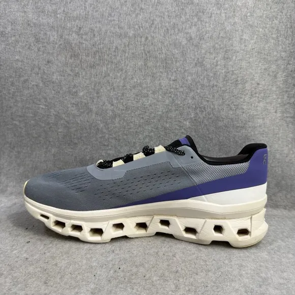 On Running Shoes Mens Size 12 Cloudmonster Blue White Comfort Athletic Sneakers