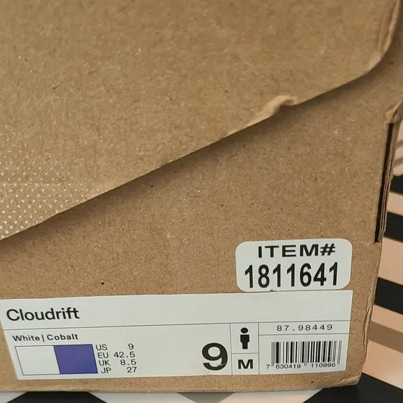 On Cloudrift (Undyed White/Cobalt) Men's Shoes Size 9