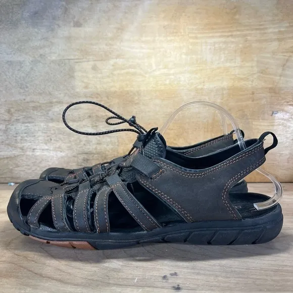 Ozark Trail Mens Size 11 Faux Leather Closed Toe Outdoor Sandals Brown Orange