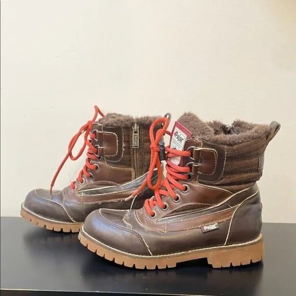 Pajar Canada kids winter boots 4.5 brown waterproof seam-sealed Tex-membrane