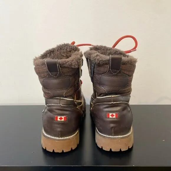 Pajar Canada kids winter boots 4.5 brown waterproof seam-sealed Tex-membrane