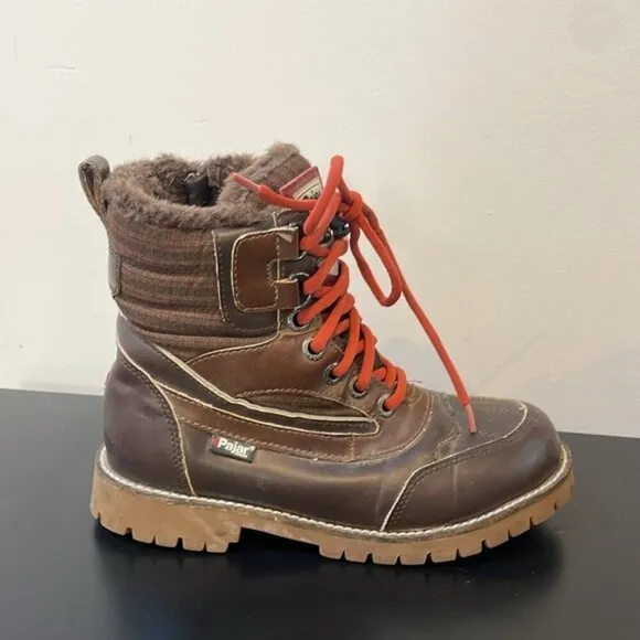 Pajar Canada kids winter boots 4.5 brown waterproof seam-sealed Tex-membrane