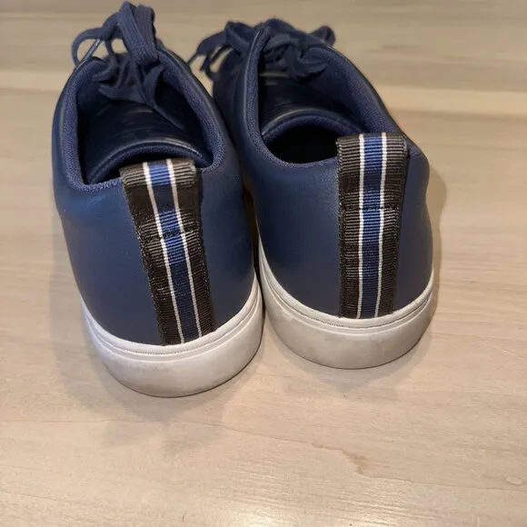 Paul Smith Lee Navy Blue Leather Closed Toe Lace-Up Sneakers Shoes Men's 10