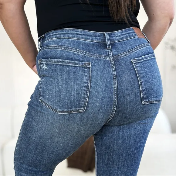 Plus Size Tummy Control High Rise Skinny Slim Denim Stretch Jean Pants Judy Blue