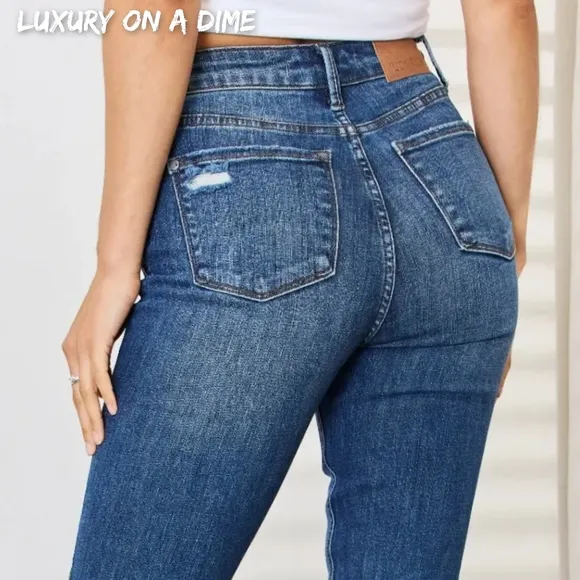 Plus Size Tummy Control High Rise Skinny Slim Denim Stretch Jean Pants Judy Blue