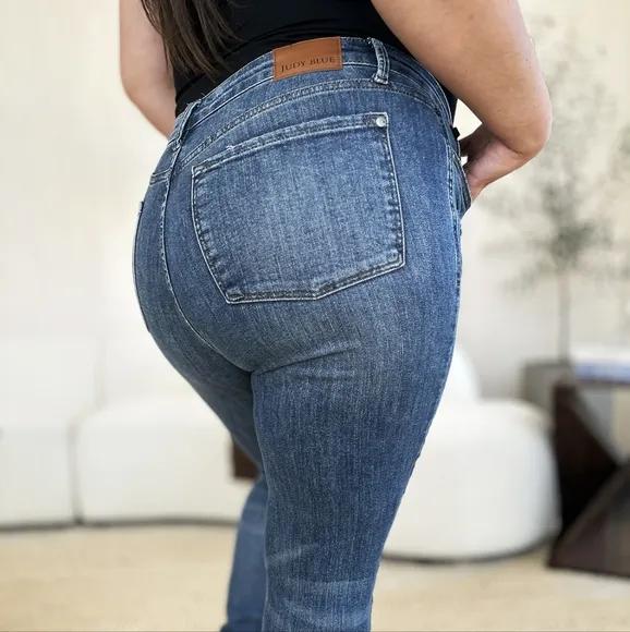 Plus Size Tummy Control High Rise Skinny Slim Denim Stretch Jean Pants Judy Blue