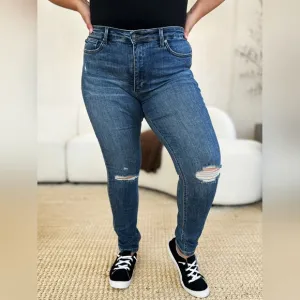 Plus Size Tummy Control High Rise Skinny Slim Denim Stretch Jean Pants Judy Blue