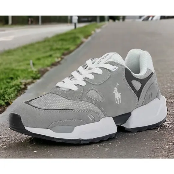 Polo Ralph Lauren RRL Gray Jogger Suede Mesh Shoes Mens 11 New Fast Ship