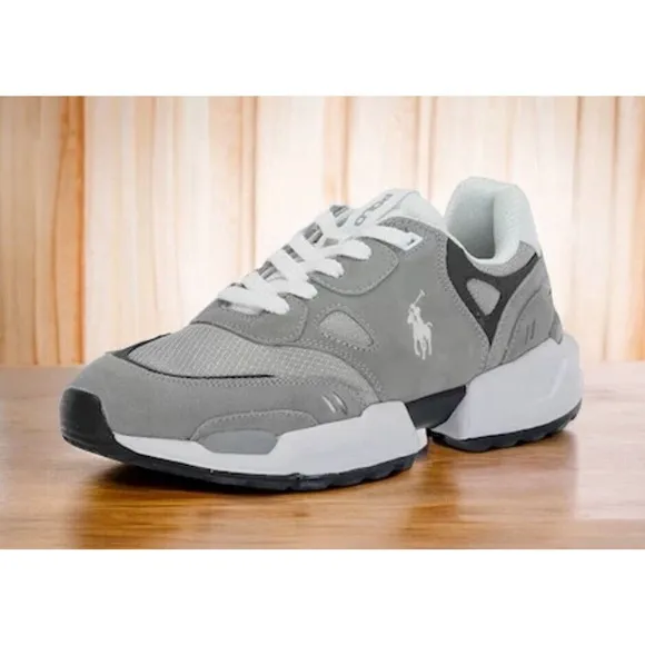 Polo Ralph Lauren RRL Gray Jogger Suede Mesh Shoes Mens 11 New Fast Ship