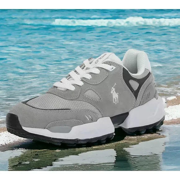 Polo Ralph Lauren RRL Gray Jogger Suede Mesh Shoes Mens 11 New Fast Ship