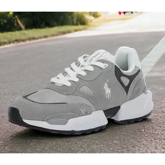 Polo Ralph Lauren RRL Gray Jogger Suede Mesh Shoes Mens 11 New Fast Ship