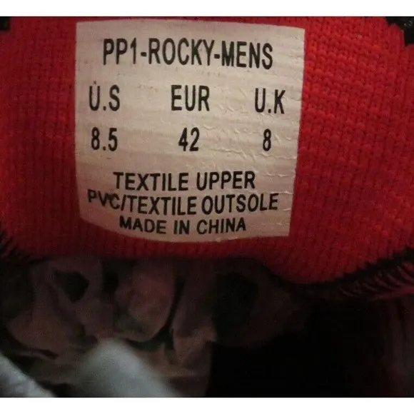 PONY PP1 ROCKY KNIT LACE-UP MESH TRAINER ATHLETIC SPORTS MEN SHOES BLACK/RED 8.5