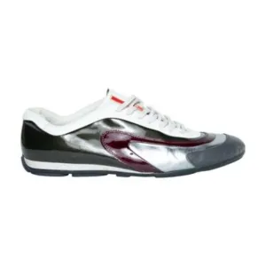 Prada Sports low-profile sneakers white/black/silver/maroon size 8.5 US (7.5 UK)