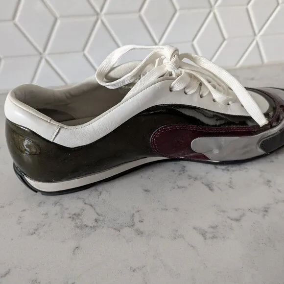 Prada Sports low-profile sneakers white/black/silver/maroon size 8.5 US (7.5 UK)