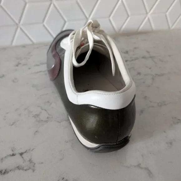 Prada Sports low-profile sneakers white/black/silver/maroon size 8.5 US (7.5 UK)